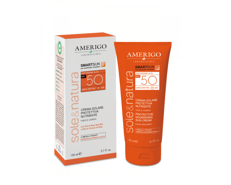 Crema Solare Protezione Alta Spf 50 150ml Amerigo Sole & Natura