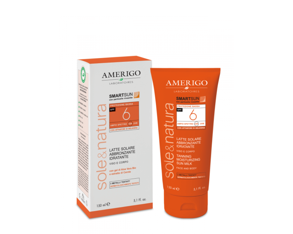 Latte Solare Protezione Bassa Spf 6 150 ml Amerigo Sole & Natura