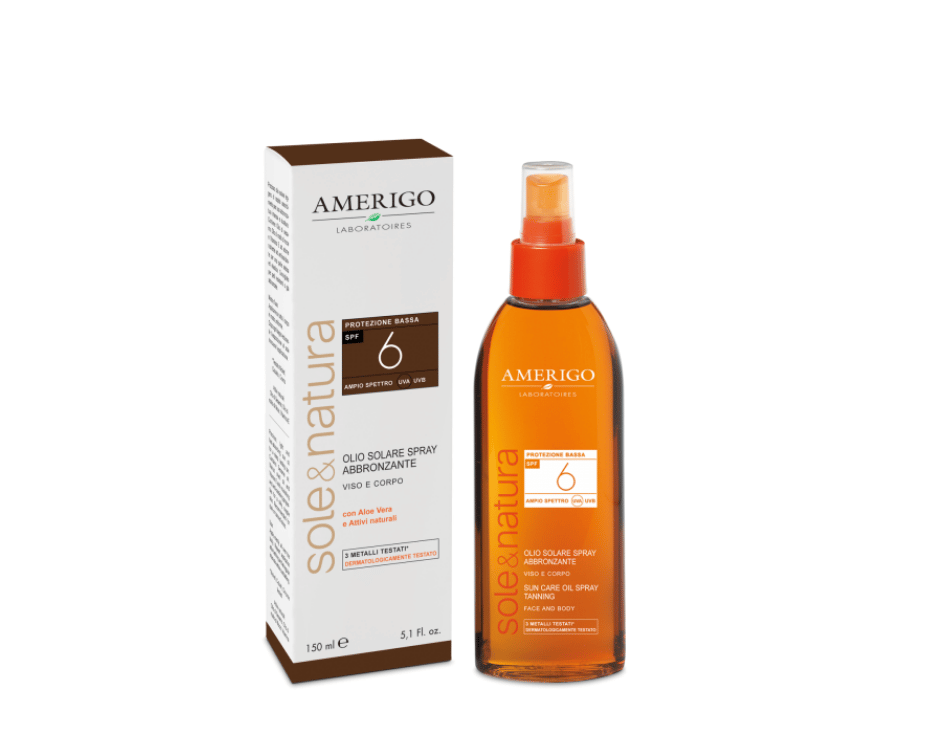 Olio Solare Spray Protezione Bassa Spf 6 150 ml Amerigo Sole & Natura