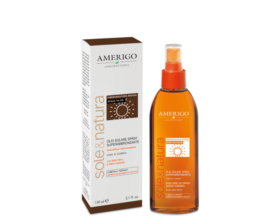 Olio Solare Spray Superabbronzante 150 ml Amerigo Sole & Natura