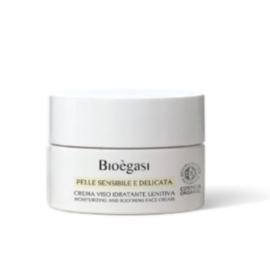 Crema viso idratante lenitiva 50 ml Con SENSICOMPLEX ricco di Estratto BIO di Camomilla per pelle sensibile e delicata Bioegasi