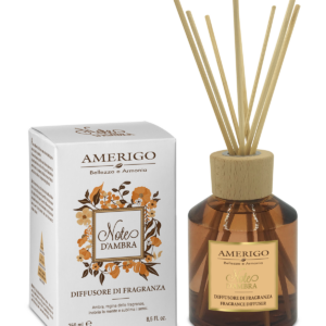 Diffusore di Fragranza Note d'Ambra 250ml Amerigo + bastoncini