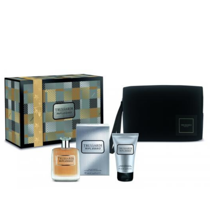 Cofanetto Trussardi Riflesso Eau de Toilette 100ml Shampodoccia 100ml Pochette - immagine 2
