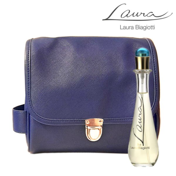 Kit Laura Biagiotti Laura Eau de Toilette 75 ml e Pochette Viaggio Blu Ecopelle