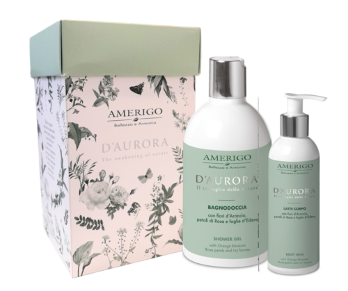 Cofanetto regalo D'Aurora Bagnodoccia 300 ml e latte corpo 200ml Amerigo
