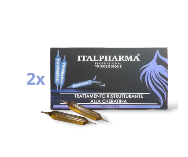 12 fiale capelli trattamento ristrutturante alla cheratina Italpharma (6 x 10ml)