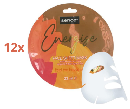 Maschera viso energizzante in tessuto Energize Sence 12 pezzi