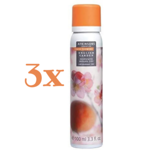 3 Deodorante Atkinsons Peach Flower 100 ml linea English Garden