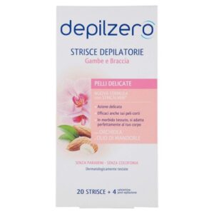 Depilzero Strisce depilatorie gambe braccia 20 strisce e 4 salviette post depilazione