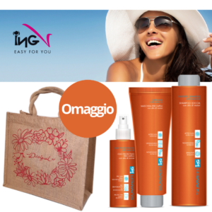 Kit capelli al sole Ing Shampoo doccia Maschera e olio + borsa Desigual in omaggio