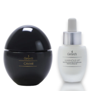 Siero Viso Effetto Lifting 3d Luminous Lift Gerard’s 30ml + Gerard’s Caviar Crema Viso Giorno Crono Cosmetica Spf 8 50ml anti età