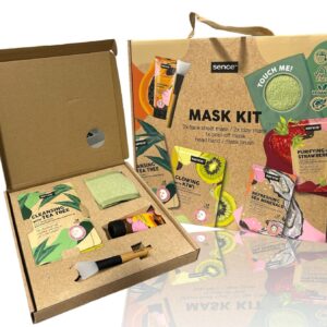 Sence Mask Kit 2 Maschere in tessuto 2Maschere inargilla 1 maschera peel-off + fascia e pennello
