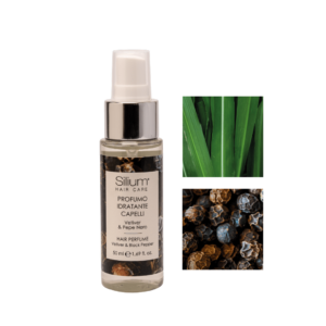 Silium Hair Care Profumo idratante capelli 50 ml con pantenolo e semi di lino - Vetiver e Pepe Nero
