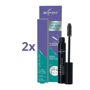 No frizz mascara trasparente per capelli Biopoint 9ml 2 pezzi effetto anticrespo
