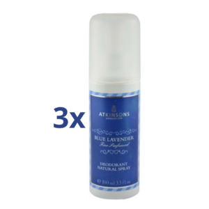 Atkinsons Blue Lavender Deodorante Uomo Natural Spray 100ml 3 pezzi
