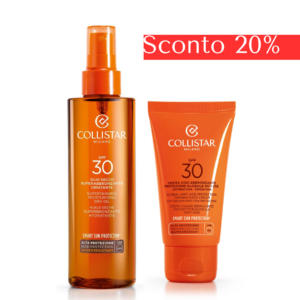 Olio Secco Superabbronzante Idratante Spf 30 Viso Corpo Water Resistant + Crema viso Spf 30 50ml Collistar