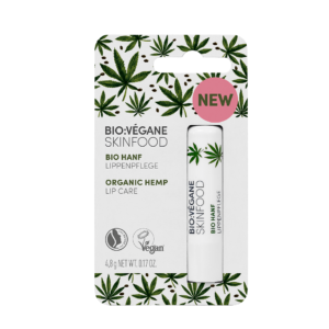 Bio vègane skinfood balsamo labbra trasparente 4,8g con olio di semi di canapa