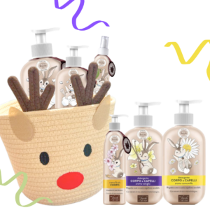 Kit Regalo Fiocchi di Riso Neonato /a con 2 detergenti 400ml e crema fluida dopo bagnetto