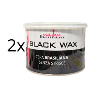 Cera Brasiliana Senza strisce 400ml Black Wax 2 pezzi