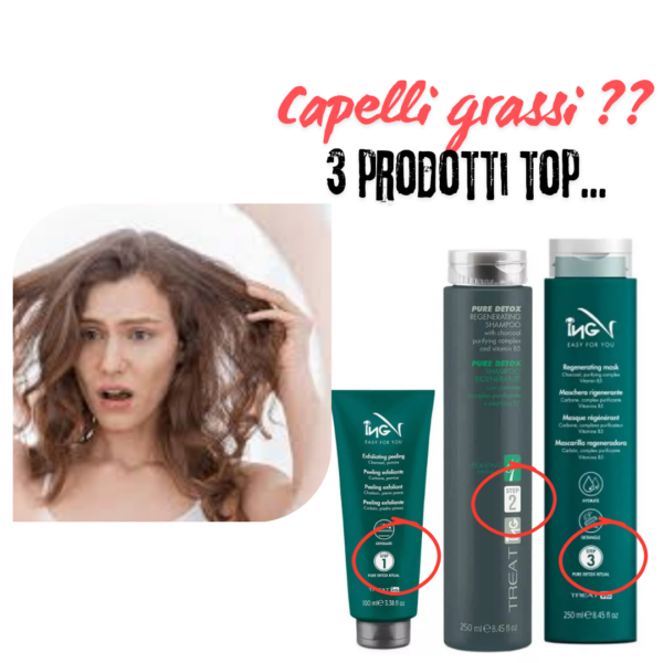 Kit Pure Detox per capelli grassi Peeling capelli shampoo e maschera