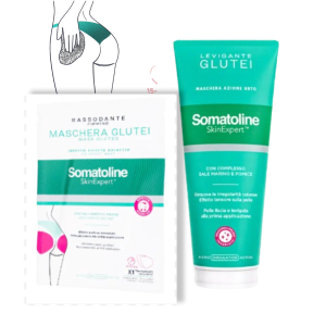 Somatoline Maschera azione urto levigante GLUTEI 250ml + Patch glutei 2pz effetto ghiaccio