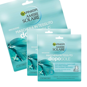 Garnier Ambre solaire Maschera viso dopo sole in tessuto tenuta 15min 3 pezzi