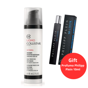Collistar Uomo Idratante Protettivo Quotidiano Crema Viso e Occhi 24h 80ml+ in omaggio profumo Philipp Plein No Limits 10ml