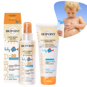 Biopoint Baby Latte spray solare Spf 30 150ml + Doposole lenitivo 200ml
