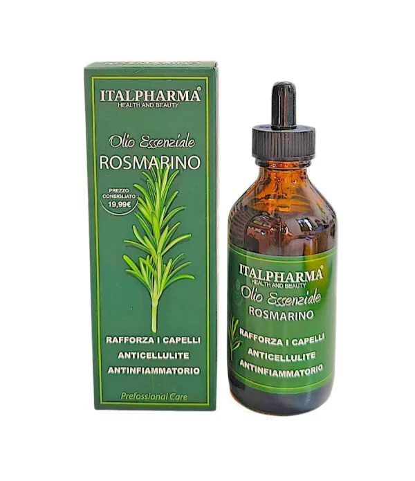 Italpharma Olio Essenziale Rosmarino 100ml rafforza i capelli anticellulite antinfiammatorio