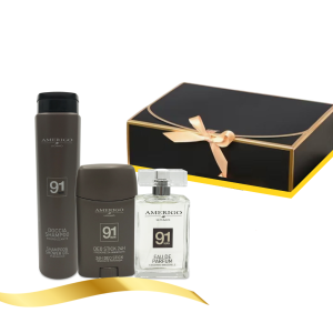 Kit Uomo Amerigo 91 Man Doccia shampoo Profumo e deodorante stick