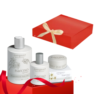 Kit Donna Amerigo Narciso Cipriato Profumo Bagnodoccia e burro mani Idea regalo