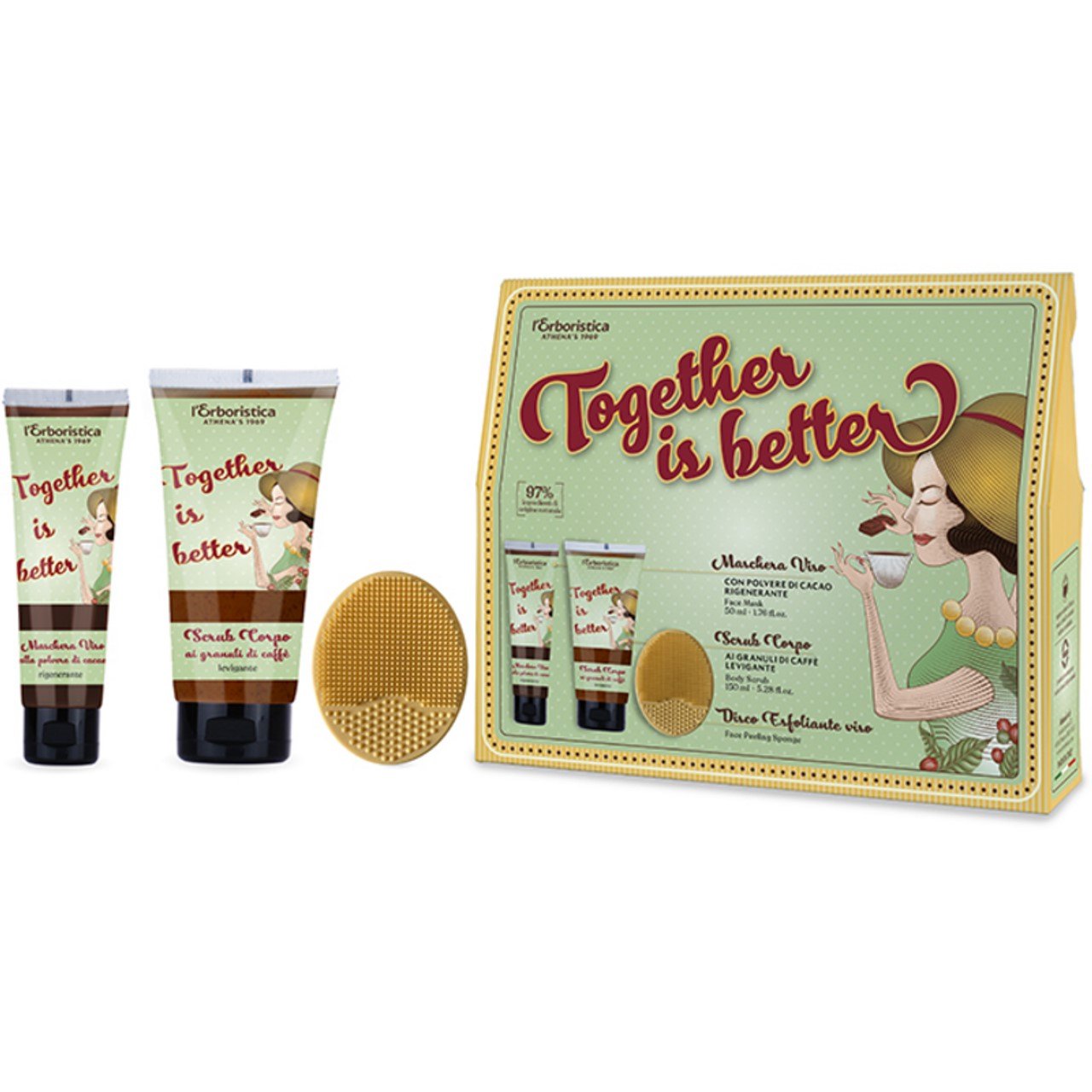 Kit Erboristica Maschera Viso + Scrub Corpo e disco esfogliante viso