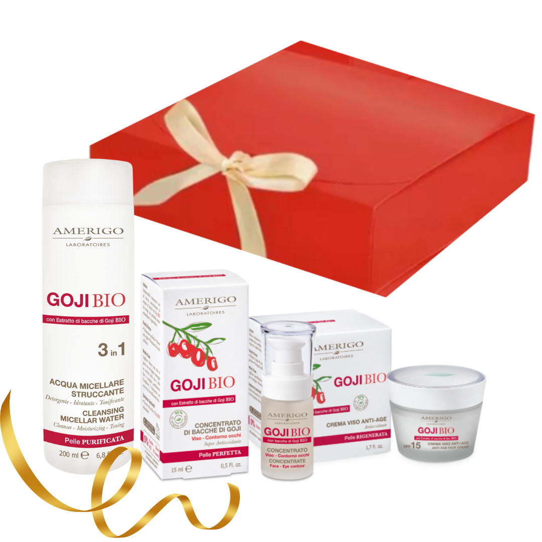 Amerigo Goji Bio Crema viso anti age Spf15 + Siero concentrato + Acqua micellare