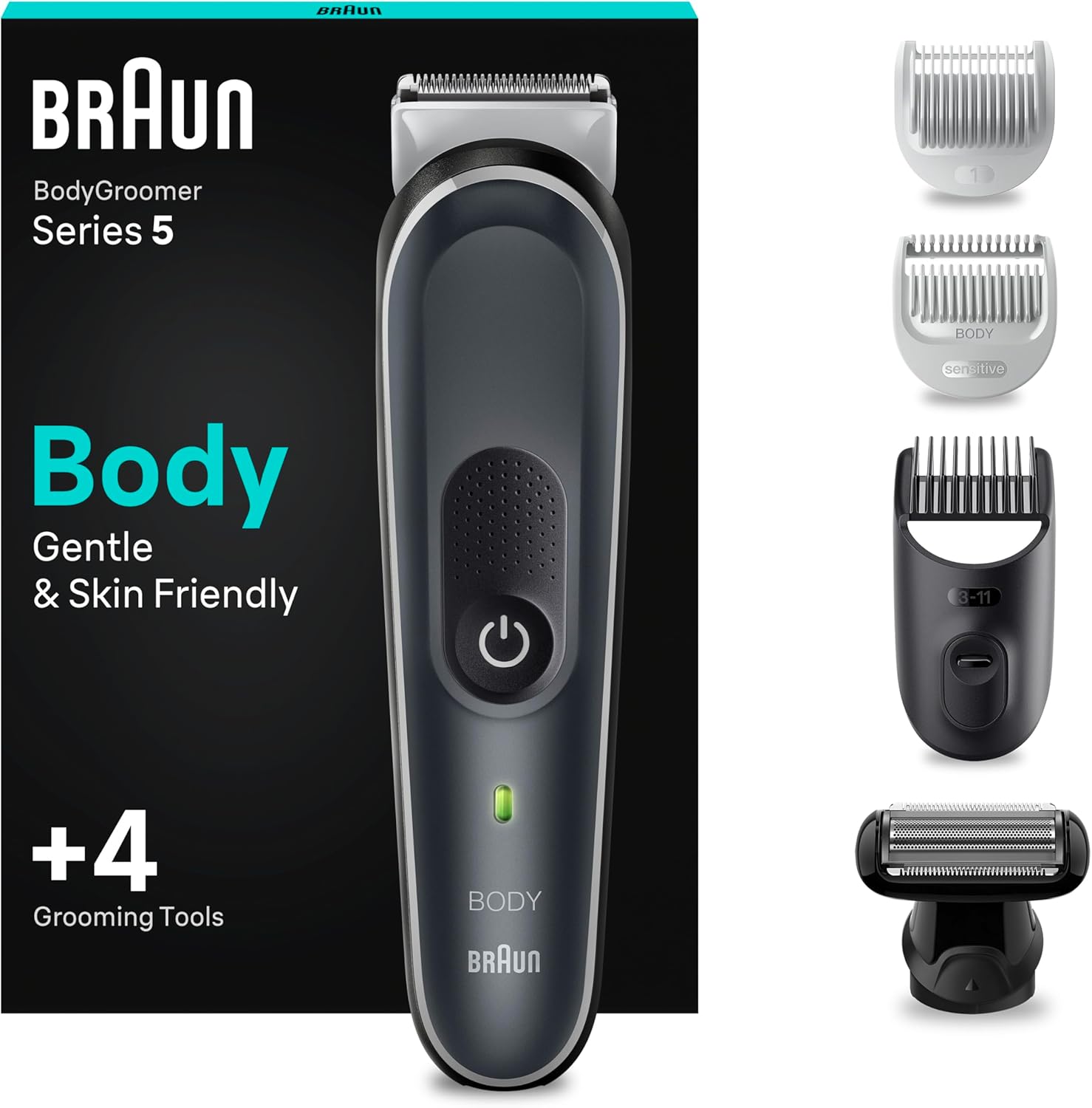 Braun Series 5 Rasoio Elettrico Corpo Uomo per Petto, Ascelle e Zone Sensibili