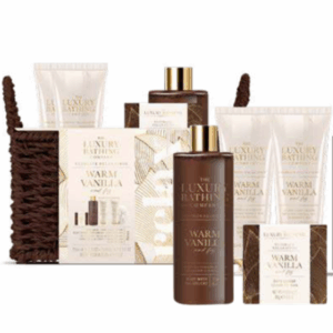 Kit Warm Vanilla Crema corpo + gel doccia + crema mani + cestino intrecciato
