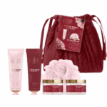 Kit Weekend escape Crema corpo + crema mani + cristalli bagno + spugna +pochette