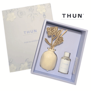 Thun Diffusore essenze con bastoncini in porcellana + ricarica 50ml Fiori di Vaniglia