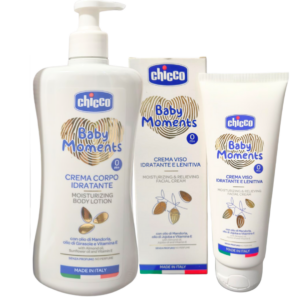 Chicco Baby Moments Kit Crema Corpo idratante 500ml + Crema viso lenitiva 100ml