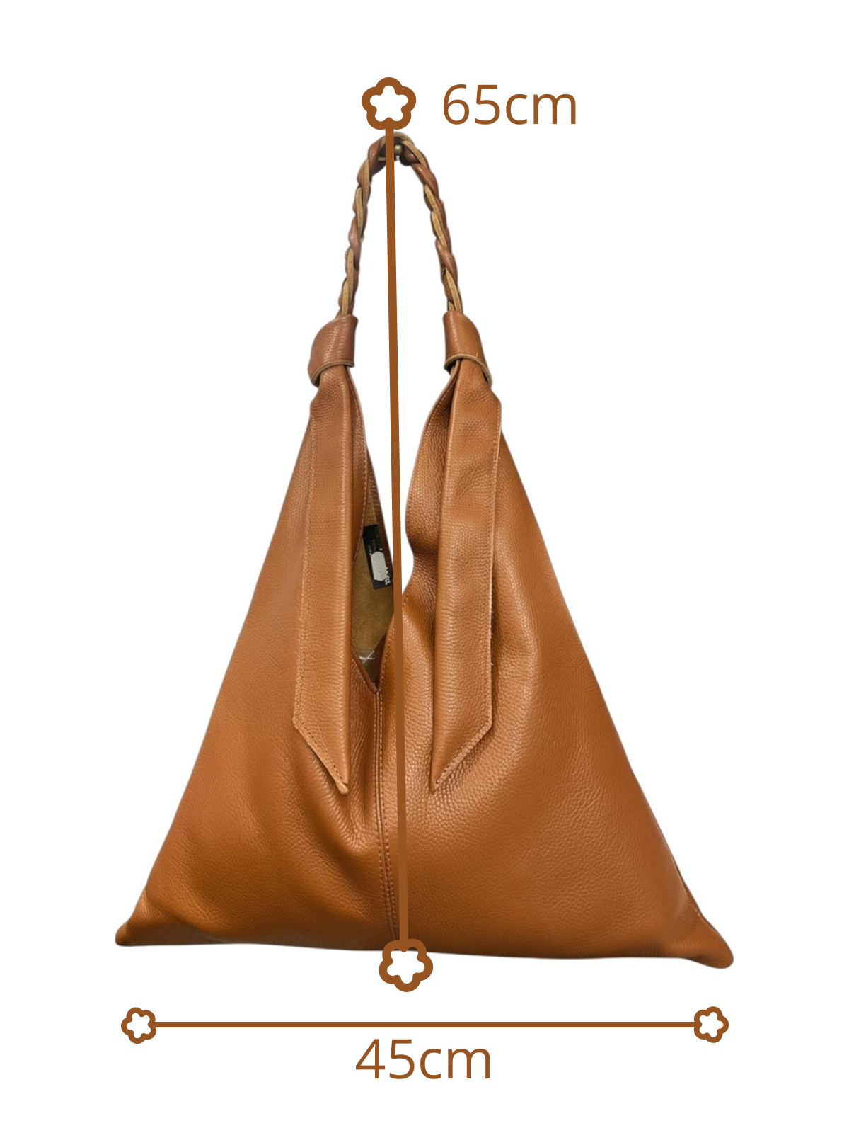 Borsa da donna in pelle grande colore marrone - immagine 2