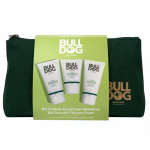 Bulldog Kit cura viso uomo Detergente viso gel da rasatura crema idratante e pochette