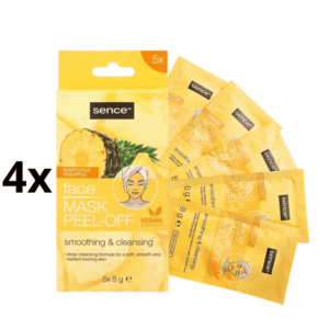 4 x Sence Face mask Peel off Vegan 5x 8g Maschera viso purificante ed esfoliante